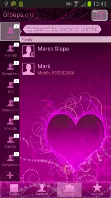 GO Contacts Themes Hearts android App screenshot 1